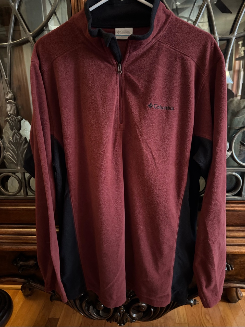 Columbia Men's Half-Zip Fleece Jacket - Maroon & Navy